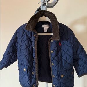 Ralph Lauren Kids Quilted Jacket in Navy and Brown